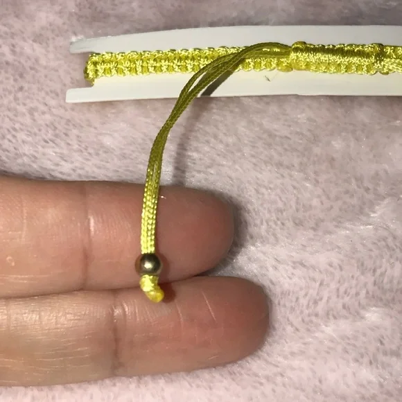 ✨✨5/$10✨✨ Lucky Yellow String Minimalist Thread Macrame Rope Bracelet w Crystal - Picture 4 of 6